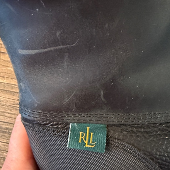 Lauren Ralph Lauren Quinta Black Leather Shearling Boots 8.5 EUC - Picture 6 of 11